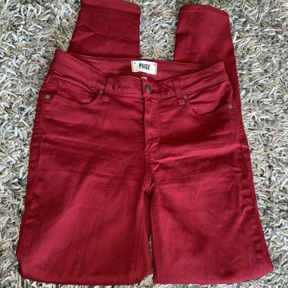 Paige Verdugo Ankle Viking Red Jeans 27 - Picture 6 of 6